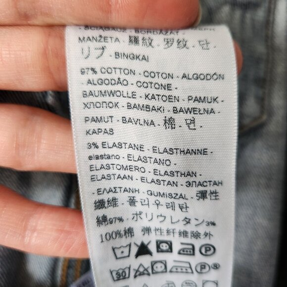 Levis Hybrid Hoodie Trucker Jacket Mens Large L Blue Gray 100% Cotton Denim EUC - Picture 7 of 8